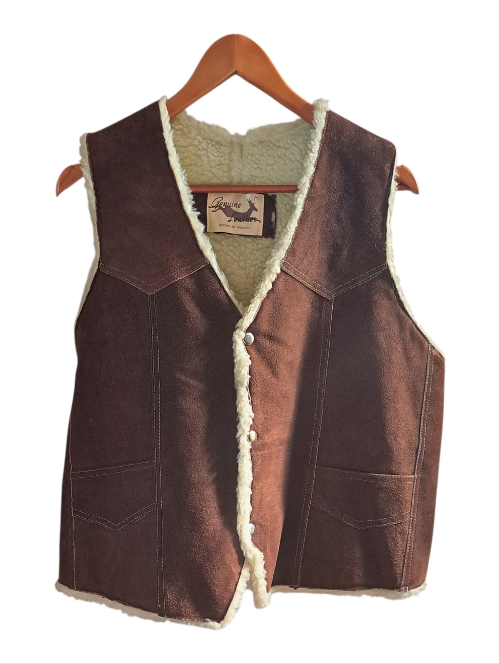 Vintage Suede Leather Mens Wwstee Cut Vest Medium